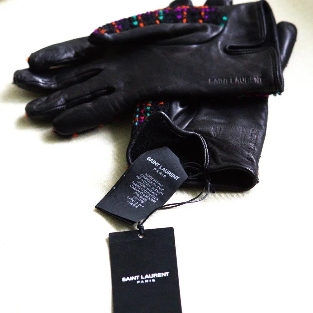 Saint Laurent Gants Carreaux Pixel Gloves - Picture 4 of 8